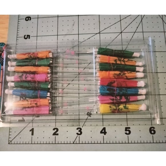 Umbrella Cocktail Picks Boat Drinks Pool Party Tropical Tiki 16 Pc Colorful - Picture 3 of 6